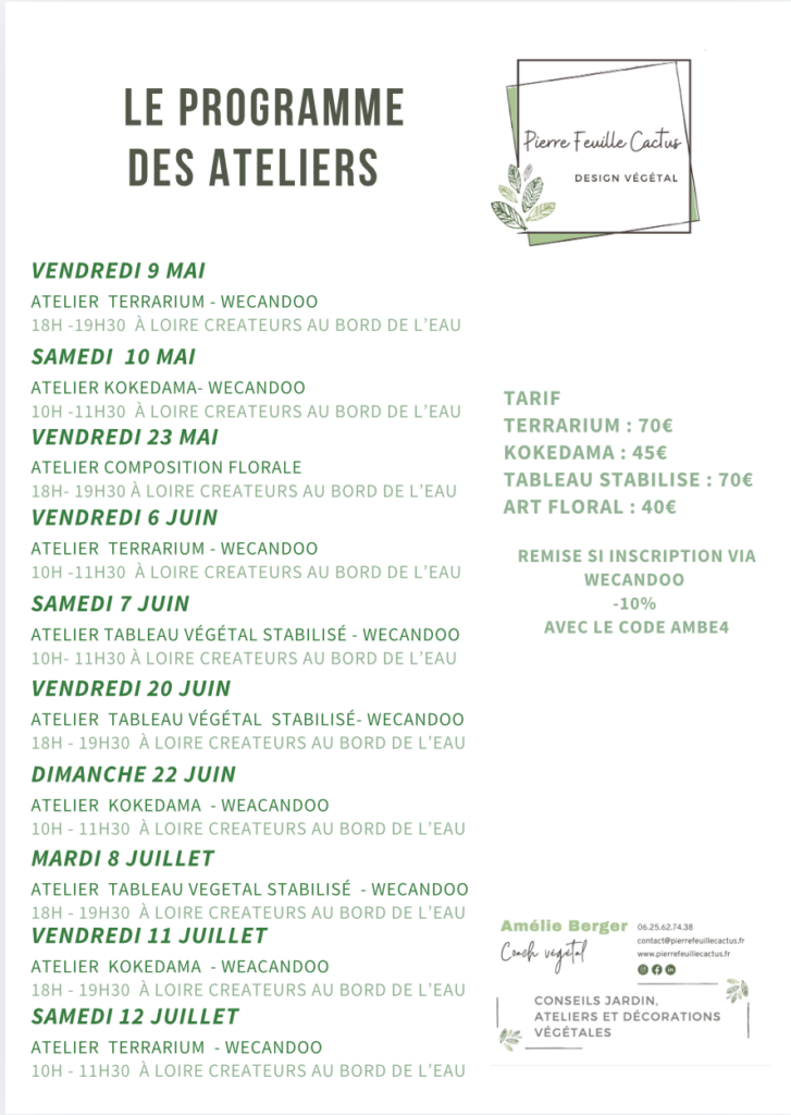 programme atelier floral