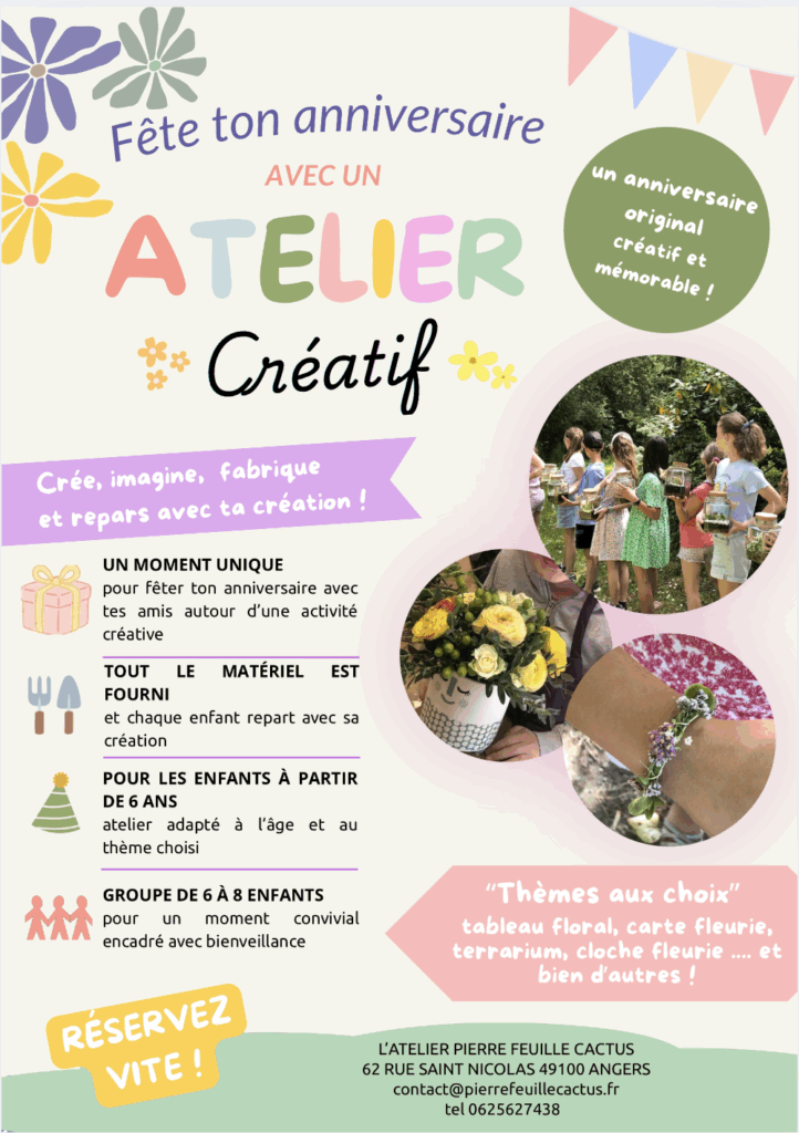 atelier créatif enfant atelier végétal
